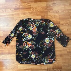 4/$15 Primark black floral blouse